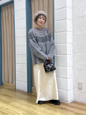 「アイテム（ピアス（両耳用））」を使った、noji0909さん（レディース・153cm・40代）の冬コーディネート