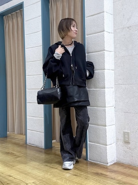 「アイテム（ピアス（両耳用））」を使った、noji0909さん（レディース・153cm）の冬コーディネート