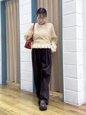 「アイテム（ニット/セーター）」を使った、noji0909さん（レディース・153cm・40代）の秋コーディネート