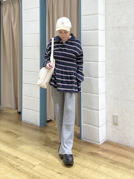「LOWRYS FARM（ローリーズファーム）の【NEWERA】ローリーズファーム別注企画 ９２０ＣＳ／ＣＯＲＤＵＲＯＹ２６　1042439（キャップ、ホワイト系）」を使った、noji0909さん（レディース）の秋コーディネート