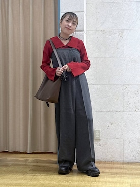 「アイテム（サロペット/オーバーオール）」を使った、noji0909さん（レディース・153cm）の秋コーディネート