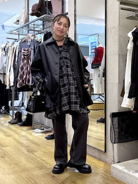「アイテム（カバーオール）」を使った、noji0909さん（レディース・153cm）の秋コーディネート