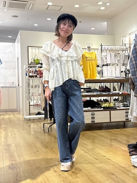 「アイテム（ハンチング/ベレー帽）」を使った、noji0909さん（レディース・153cm）の夏コーディネート
