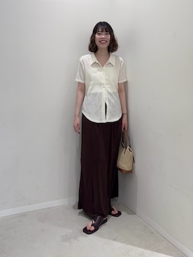 「RODE SKO（ロデスコ）のアイテム」を使った、向日葵さん（レディース・163cm）の夏コーディネート