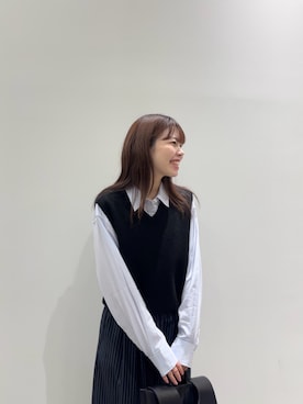 「URBAN RESEARCH（アーバンリサーチ）のダブルボタンコットンヴィスコースシャツ（シャツ/ブラウス）」を使った、向日葵さん（レディース・163cm）の秋コーディネート