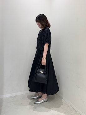 「SENSE OF PLACE by URBAN RESEARCH(センスオブプレイスバイアーバンリサーチ)のメタルポインテッドパンプス(パンプス、シルバー系)」を使った、向日葵さん(レディース・163cm)の夏コーディネート