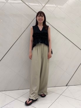 「ITTI（イッチ）のアイテム」を使った、向日葵さん（レディース・163cm）の夏コーディネート