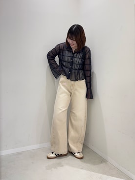 「SENSE OF PLACE by URBAN RESEARCH（センスオブプレイスバイアーバンリサーチ）の3Pポケットバッグ（ショルダーバッグ、ブラック系）」を使った、向日葵さん（レディース・163cm）の春コーディネート