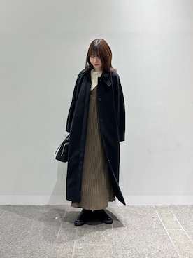 「アイテム（ステンカラーコート）」を使った、向日葵さん（レディース・163cm）の秋コーディネート