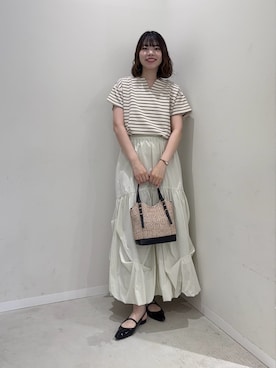「SENSE OF PLACE by URBAN RESEARCH（センスオブプレイスバイアーバンリサーチ）のアイテム（スカート）」を使った、向日葵さん（レディース・163cm）の夏コーディネート