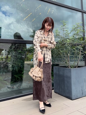 「アイテム（アクセサリー）」を使った、向日葵さん（レディース・163cm）の秋コーディネート