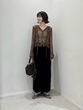 「SENSE OF PLACE by URBAN RESEARCH（センスオブプレイスバイアーバンリサーチ）のアイテム（カーディガン/ボレロ）」を使った、向日葵さん（レディース・163cm）の秋コーディネート