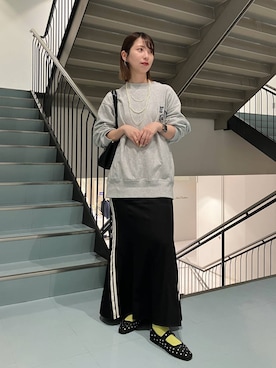 「ORiental TRaffic（オリエンタルトラフィック）のビジュー付き シアー メリージェーン パンプス /61120（パンプス、ブラック系）」を使った、sakaeさん（レディース・162cm）の春コーディネート