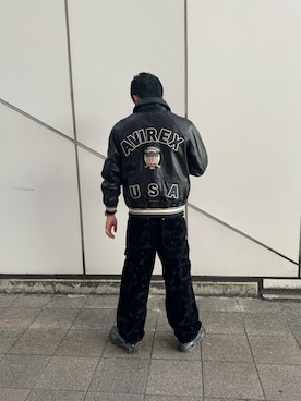 「アイテム（スタジャン）」を使った、リュウノスケさん（メンズ・169cm）の冬コーディネート