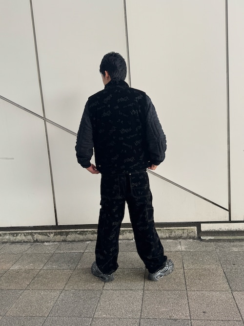 セール】FLOCKING DOUBLE KNEE PAINTER DENIMPANTS / フロッキング