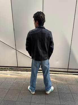 「アイテム（ライダースジャケット）」を使った、リュウノスケさん（メンズ・169cm）の夏コーディネート