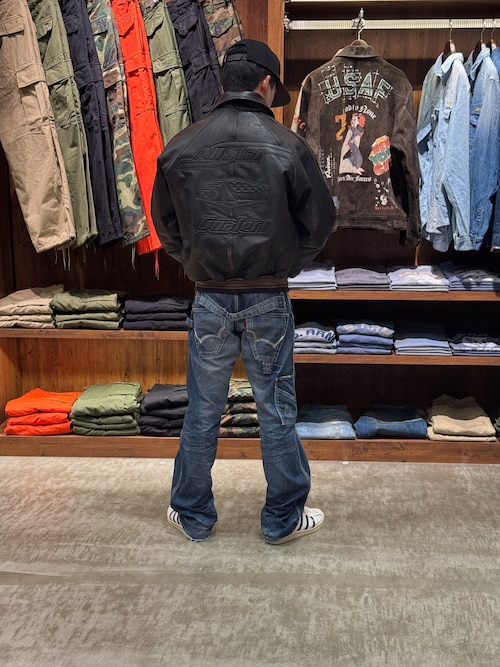 AVIREX スタジャン VARISTY LEATHER ”GOALERS” VINTAGE BLACK