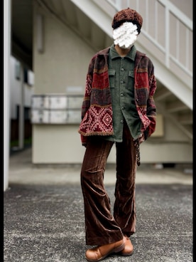 「アイテム（ハンチング/ベレー帽）」を使った、piramoさん（メンズ・170cm）の秋コーディネート