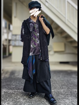 「アイテム（スカート）」を使った、piramoさん（メンズ・170cm）の秋コーディネート