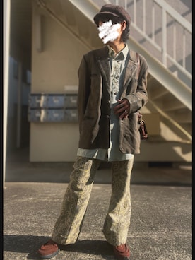 「アイテム（キャスケット）」を使った、piramoさん（メンズ・170cm）の冬コーディネート