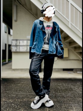 「アイテム（ボストンバッグ）」を使った、piramoさん（メンズ・170cm）の秋コーディネート