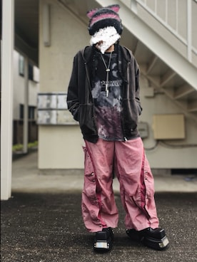 「アイテム（ニットキャップ/ビーニー）」を使った、piramoさん（メンズ・170cm）の秋コーディネート