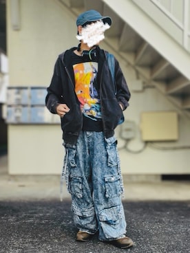 「アイテム（ボストンバッグ）」を使った、piramoさん（メンズ・170cm）の秋コーディネート