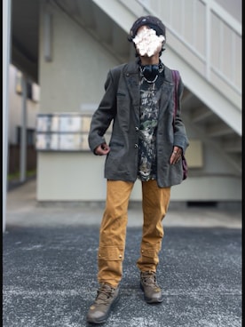 「DTYYPE（ドタイプ）のアイテム」を使った、piramoさん（メンズ・170cm）の冬コーディネート