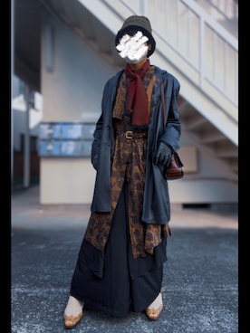 「アイテム（スカート）」を使った、piramoさん（メンズ・170cm）の冬コーディネート