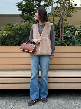 「アイテム（ブルゾン）」を使った、miyuさん（レディース・159cm）の秋コーディネート