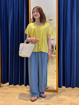 「MICO COULIER（ミコクリエ）のアイテム」を使った、miyuさん（レディース・159cm）の夏コーディネート