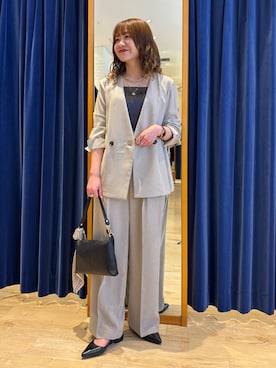 「MICO COULIER（ミコクリエ）のアイテム（パンツ）」を使った、miyuさん（レディース・159cm）の春コーディネート