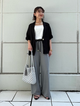 「夏コーデ」｜「アイテム（ジャケット/アウター）」を使った、miyuさん（レディース・159cm）の夏コーディネート