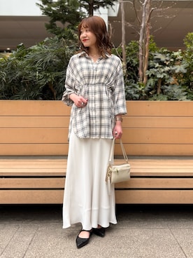 「MICO COULIER（ミコクリエ）のアイテム」を使った、miyuさん（レディース・159cm）の春コーディネート