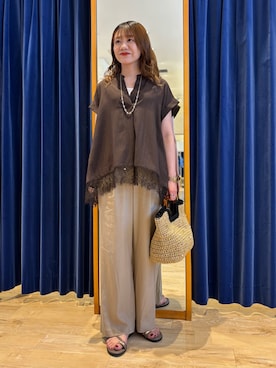 「MICO COULIER（ミコクリエ）のアイテム」を使った、miyuさん（レディース・159cm）の夏コーディネート