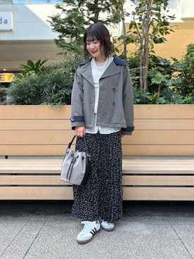 「アイテム（トレンチコート）」を使った、miyuさん（レディース・159cm）の秋コーディネート