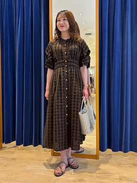 「MICO COULIER（ミコクリエ）のアイテム」を使った、miyuさん（レディース・159cm）の夏コーディネート