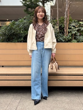 「NOLLEY’S（ノーリーズ）のアイテム（ブルゾン）」を使った、miyuさん（レディース・159cm）の春コーディネート