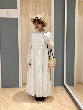 「Samansa Mos2（サマンサ モスモス）のインドコットン胸元レースブラウス（シャツ/ブラウス）」を使った、kon5さん（レディース・151cm）の春コーディネート