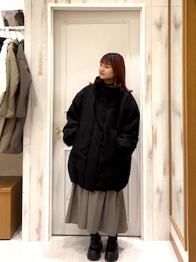 「冬服コーデ」｜「アイテム（その他アウター）」を使った、こやま◡̈さん（レディース・153cm）の冬コーディネート