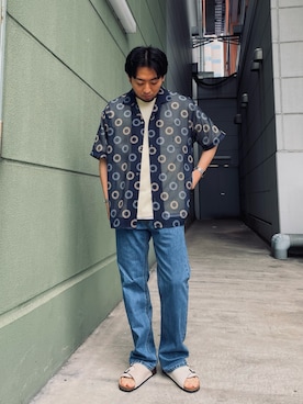 「GLOSTER（グロスター）のアイテム（シューズ）」を使った、shouen392さん（メンズ・166cm）の夏コーディネート