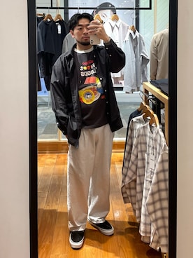 「FRUIT OF THE LOOM（フルーツオブザルーム）の【FTL × KELLOGGS】RINGER T-SHIRT（Tシャツ/カットソー、グレー系）」を使った、shouen392さん（メンズ・166cm）の春コーディネート