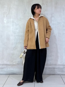 「アイテム（ノーカラージャケット）」を使った、amuroさん（レディース・167cm・30代）の秋コーディネート