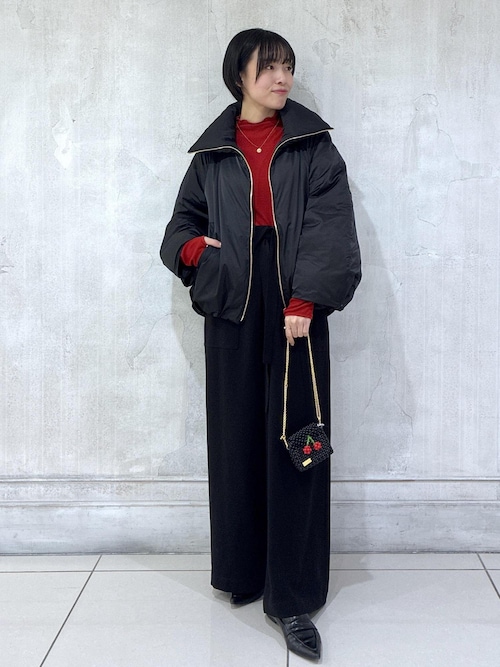 セール】ハイネックジップショート丈ダウンコート/イージーケア