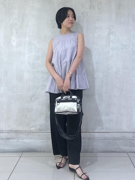 「LeSportsac（レスポートサック）の【LeSportsac for ADAM ET ROPE'】Exclusive Mini Duffel Crosbody（ショルダーバッグ、シルバー系）」を使った、amuroさん（メンズ・167cm）の春コーディネート