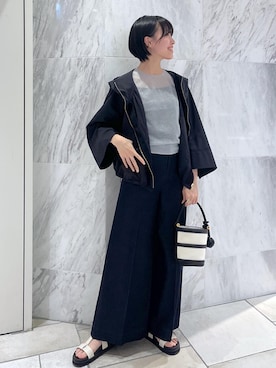 「ショート」｜「アイテム（ジャケット/アウター）」を使った、amuroさん（レディース・167cm）の春コーディネート