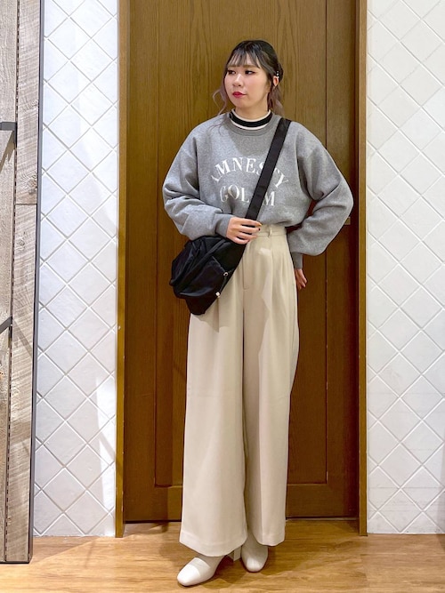 antiqua タックツイルワイドパンツ パンツ レディース ボトムス
