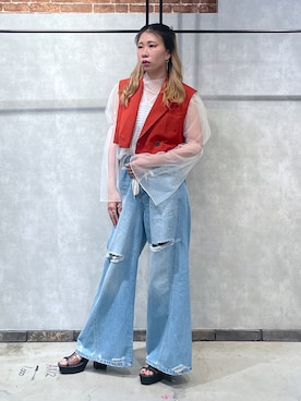 「PAGEBOY（ページボーイ）のアイテム（サンダル）」を使った、megu46miさん（レディース・162cm）の春コーディネート