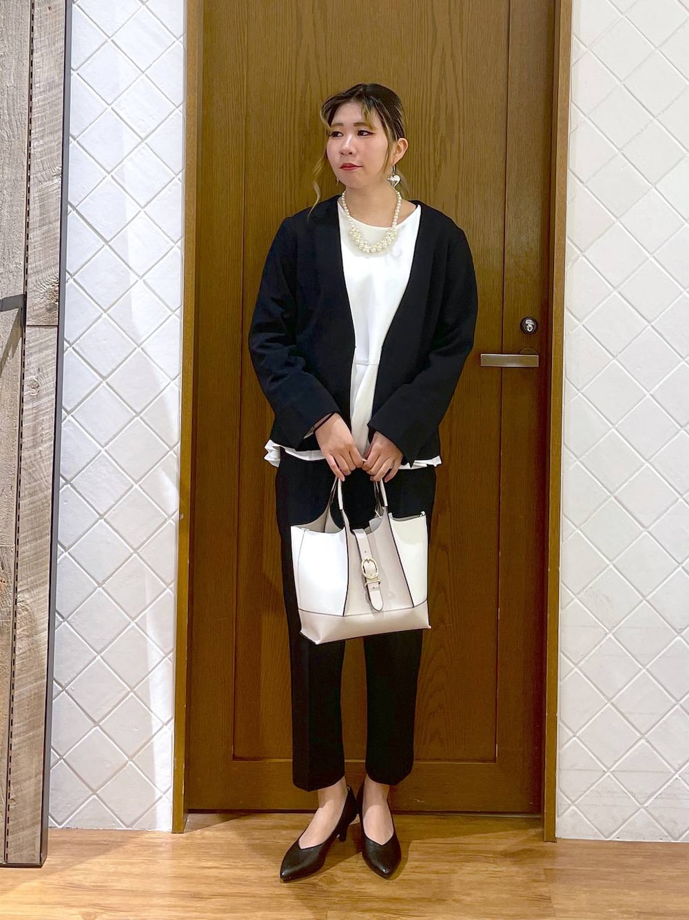 スゴラクストレッチジャケット＊ブラウス＊パンツセット/133619