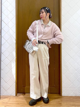 「アイテム（ニット/セーター、シルバー系）」を使った、megu46miさん（レディース・162cm）の秋コーディネート